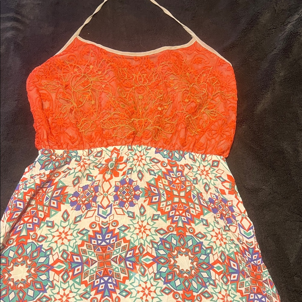 Flying Tomato Red and Blue High Low Dress